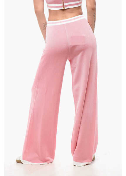 Pantaloni casual Balmain High-Waisted Casual Pants With Elastic Waistband Pink Femei (BM 18694579) 2