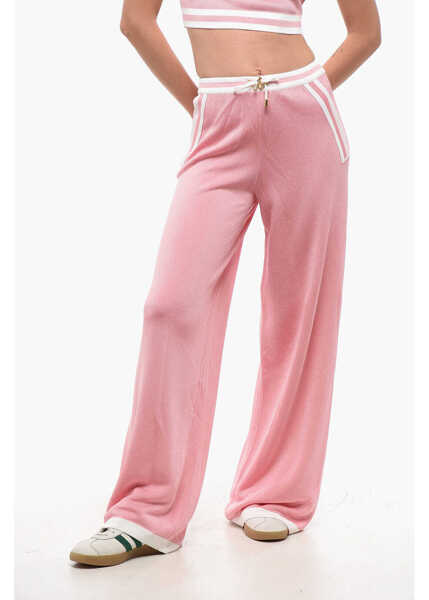 Pantaloni casual Balmain High-Waisted Casual Pants With Elastic Waistband Pink Femei (BM 18694579) 1
