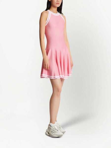 Rochii scurte Balmain Sleeveless Flared Skater Dress Pink Femei (BM 18694585) 2