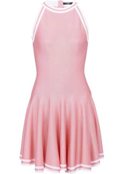 Rochii scurte Balmain Sleeveless Flared Skater Dress Pink Femei (BM 18694585) 1