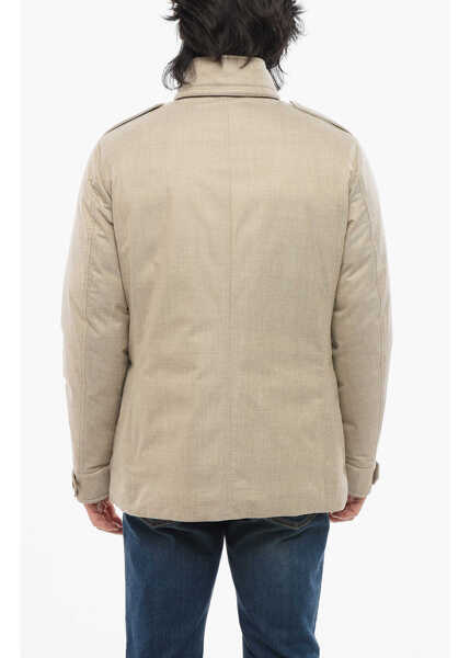 Geci de iarna Moorer Cashmere Brueguel Down Jacket With Extractable Hood Beige Barbati (BM 18694588) 2