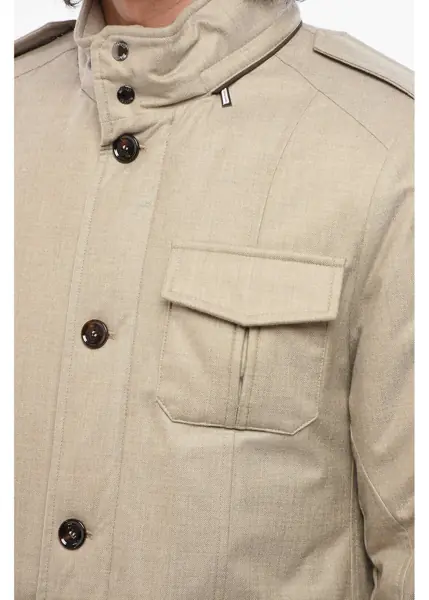 Geci de iarna Moorer Cashmere Brueguel Down Jacket With Extractable Hood Beige Barbati (BM 18694588) 3