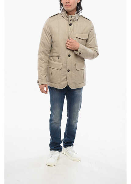 Geci de iarna Moorer Cashmere Brueguel Down Jacket With Extractable Hood Beige Barbati (BM 18694588) 4