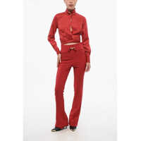 Imbracaminte Dama pagina 407 - Pantaloni casual Elisabetta Franchi Bootcut Pants With Bow Detail Red Femei (BM 18694591) - B-mall.ro