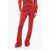 Elisabetta Franchi Bootcut Pants With Bow Detail Red