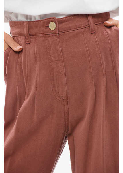 Pantaloni casual Elisabetta Franchi Pleated Soft Pants Orange Femei (BM 18694594) 3