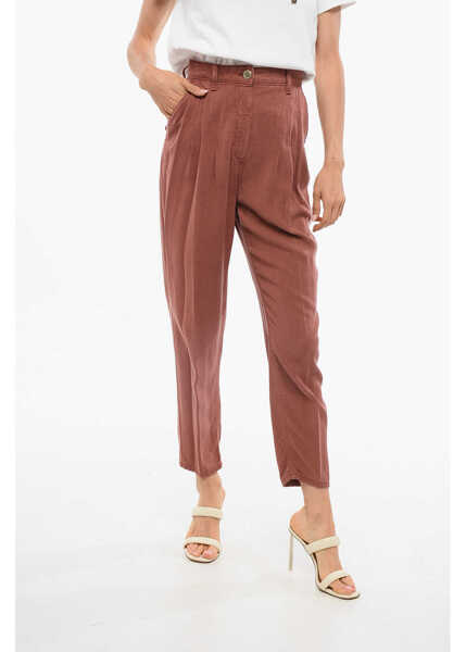 Pantaloni casual Elisabetta Franchi Pleated Soft Pants Orange Femei (BM 18694594) 1