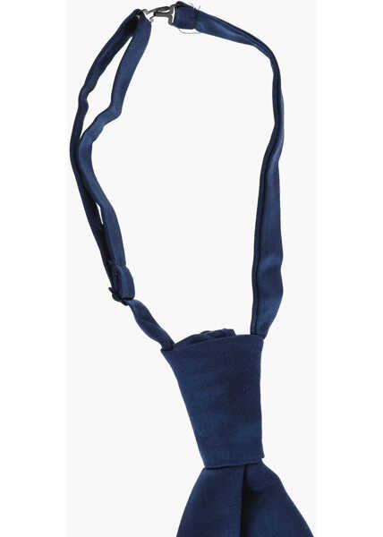 Cravate CORNELIANI Solid Color Satin Ascot Tie Blue Barbati (BM 18694597) 2