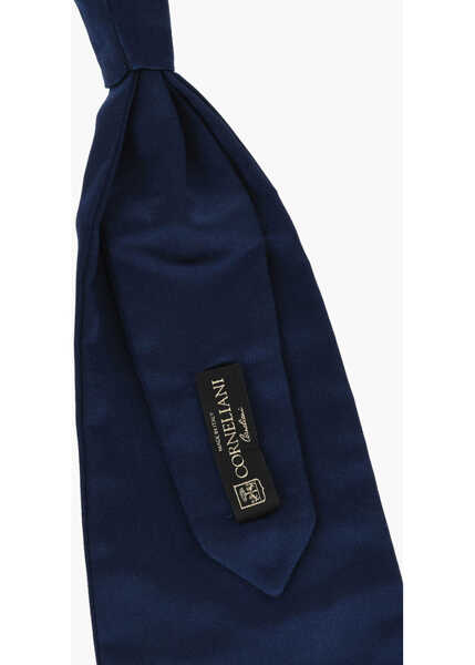 Cravate CORNELIANI Solid Color Satin Ascot Tie Blue Barbati (BM 18694597) 3