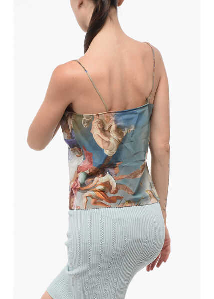 Bluze Balmain Patterned Silk Cowl Neck Top Multicolor Femei (BM 18694612) 2