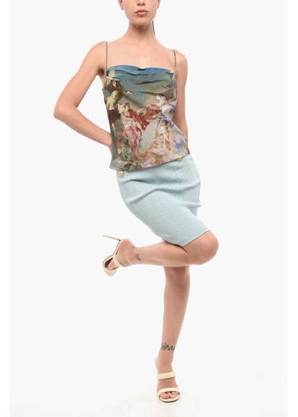 Bluze Balmain Patterned Silk Cowl Neck Top Multicolor Femei (BM 18694612) 4