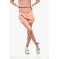 Pantaloni scurti Brushed Cotton Shorts With Raw-Cut Hems Femei