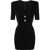 Balmain V-Neck Short Sleeved Bodycon Dress Black