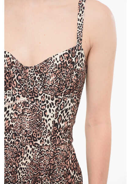 Salopete Elisabetta Franchi Animal Printed Jumpsuit With Matched Belt Brown Femei (BM 18694633) 3