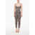 Elisabetta Franchi Animal Printed Jumpsuit With Matched Belt Brown