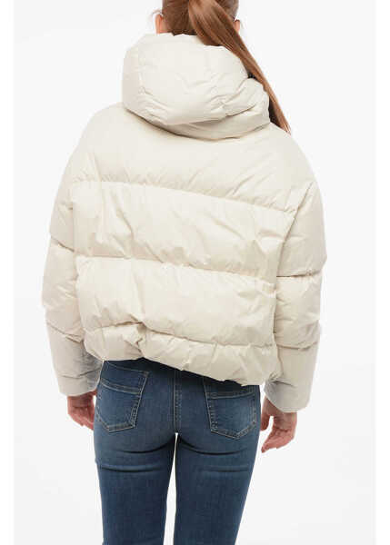 Geci de iarna Bacon Hooded Cloud Down Jacket With Front Zip White Femei (BM 18694645) 2