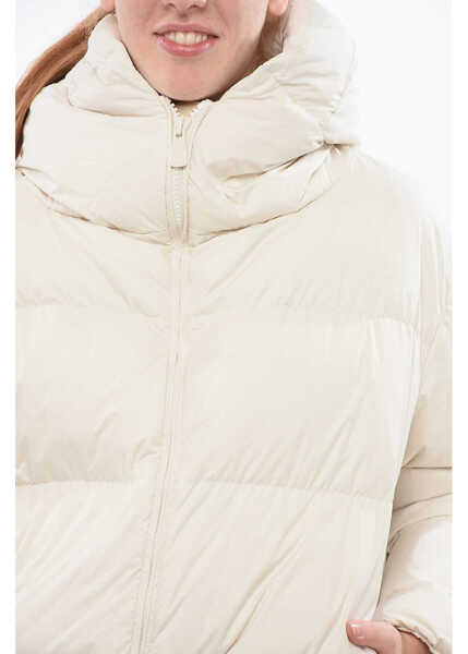 Geci de iarna Bacon Hooded Cloud Down Jacket With Front Zip White Femei (BM 18694645) 3