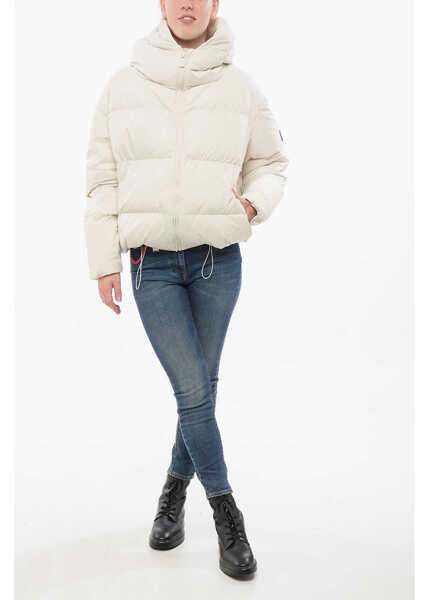 Geci de iarna Bacon Hooded Cloud Down Jacket With Front Zip White Femei (BM 18694645) 4