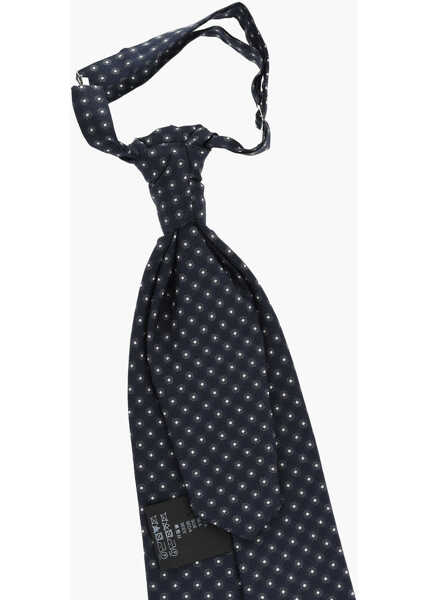 Cravate CORNELIANI Cc Collection All-Over Embroidered Silk Ascot Tie Blue Barbati (BM 18694657) 3