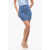 Balmain Knitted Mini Skirt With Decorative Buttons Blue
