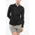 Elisabetta Franchi Cotton Blend Tuxedo Shirt With Hidden Buttoning Black