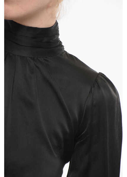 Bluze Elisabetta Franchi Silk Blouse With Back Lace-Up Detail Black Femei (BM 18694678) 3