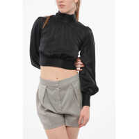 Bluze Elisabetta Franchi Silk Blouse With Back Lace-Up Detail