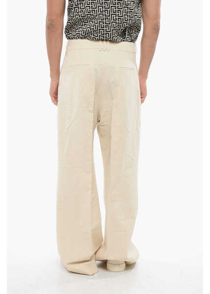 Pantaloni casual Balmain Lightweight Cotton Loose Fit Pants Beige Barbati (BM 18694762) 2