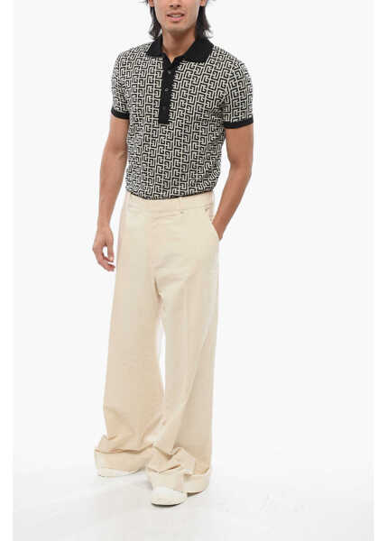 Pantaloni casual Balmain Lightweight Cotton Loose Fit Pants Beige Barbati (BM 18694762) 4