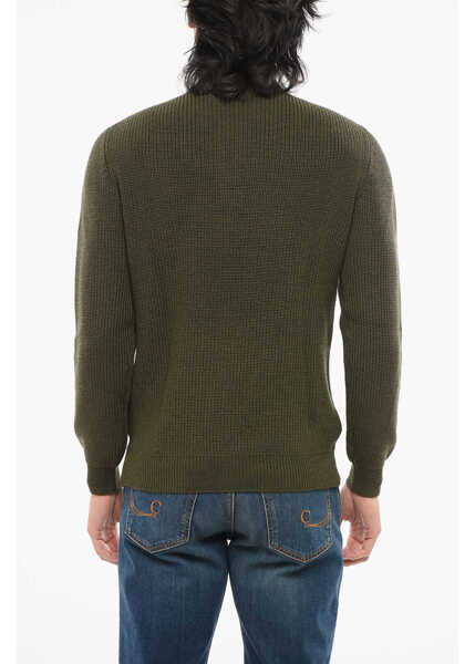 Bluze de trening Moorer Wool Cloud Pullover With Kangaroo Pocket Military Green Barbati (BM 18694765) 2