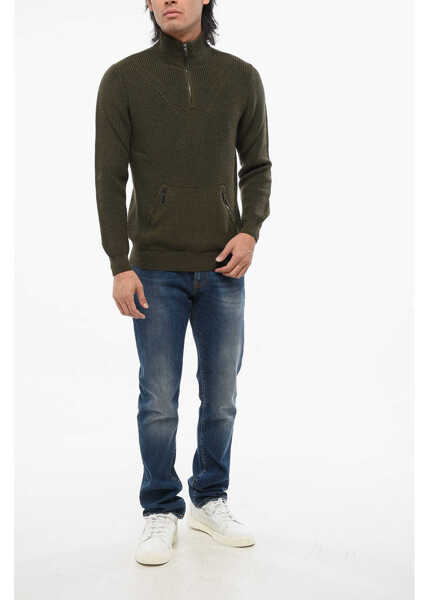 Bluze de trening Moorer Wool Cloud Pullover With Kangaroo Pocket Military Green Barbati (BM 18694765) 4