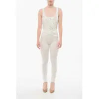 Salopete Velour Jumpsuit With Embroideries Femei