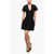 Balmain Short Sleeved Pleated Dress Black