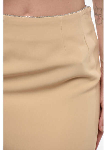 Fuste lungi Elisabetta Franchi Back Split Lined Pencil Skirt Beige Femei (BM 18694792) 3