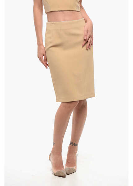 Fuste lungi Elisabetta Franchi Back Split Lined Pencil Skirt Beige Femei (BM 18694792) 1