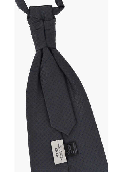 Cravate CORNELIANI Cc Collection Embroidered Virgin Wool Blend Ascot Tie Blue Barbati (BM 18694798) 3