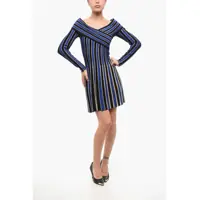 Rochii scurte Striped Dress With Lurex Trims Femei