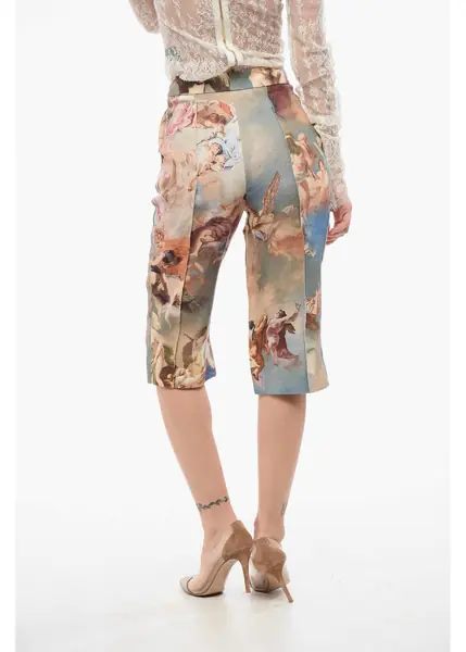 Pantaloni scurti Balmain Pattened Linen Bermuda Shorts Multicolor Femei (BM 18694804) 2