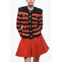 Cardigane Two-Tone Striped Cardigan With Logoed Buttons Femei