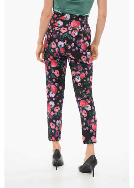 Pantaloni casual Elisabetta Franchi 4-Pocketed Pants With Floral Motif Multicolor Femei (BM 18694816) 2