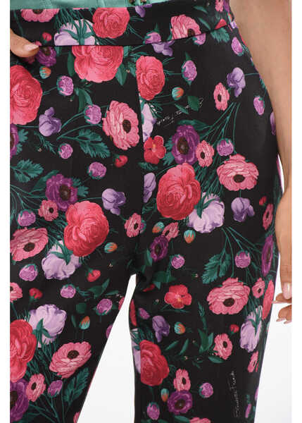 Pantaloni casual Elisabetta Franchi 4-Pocketed Pants With Floral Motif Multicolor Femei (BM 18694816) 3