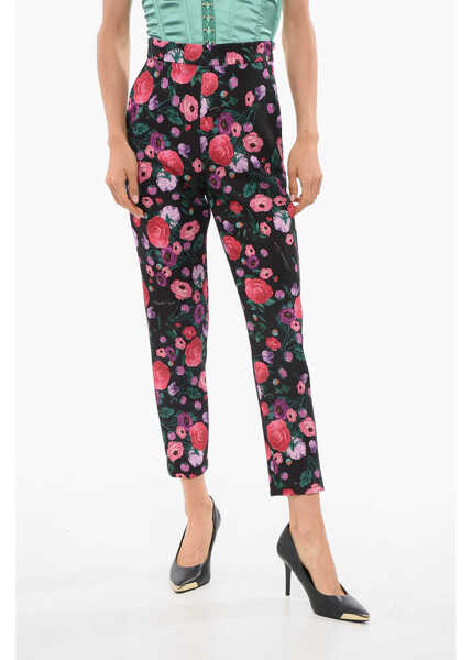 Pantaloni casual Elisabetta Franchi 4-Pocketed Pants With Floral Motif Multicolor Femei (BM 18694816) 1