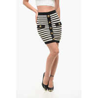 Fuste scurte Striped Pencil Skirt With Golden Details Femei