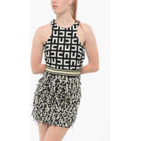 Imbracaminte Dama pagina 407 - Rochii scurte Elisabetta Franchi Monogram Dress With Sequined Skirt Black & White Femei (BM 18694834) - B-mall.ro