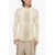 Balmain Vintage Effect Perforated Cable-Knit Sweater Beige