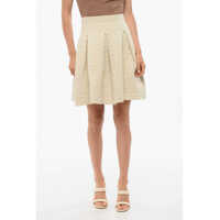 Fuste scurte Elisabetta Franchi Jacquard Knitted Miniskirt With Monogram Motif