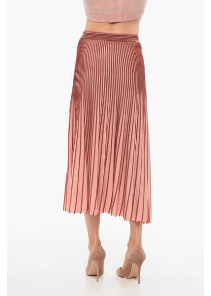 Fuste lungi Elisabetta Franchi Accordion Knitted Midi Skirt Pink Femei (BM 18694858) 2