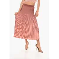 Fuste lungi Elisabetta Franchi Accordion Knitted Midi Skirt