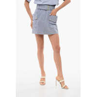 Fuste scurte Elisabetta Franchi Denim Cargo Miniskirt With Belt
