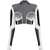 Balmain Long Sleeved Two-Tone Cropped Top Black & White